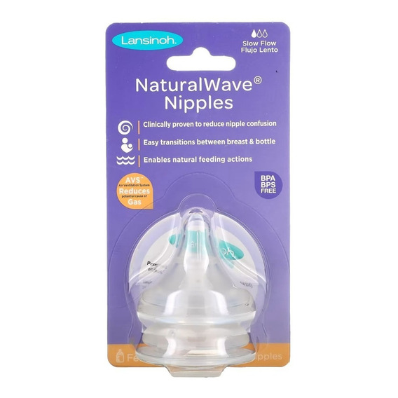 Tetina Mamila Lansinoh Momma Natural Wave Flujo Lento 2 Pz