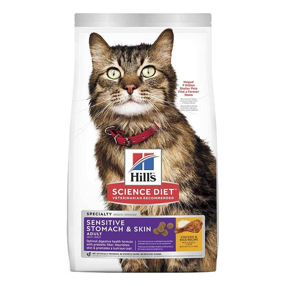 Alimento para Gato adulto Hill's Science Diet Sensitive Stomach 3.17 Kg