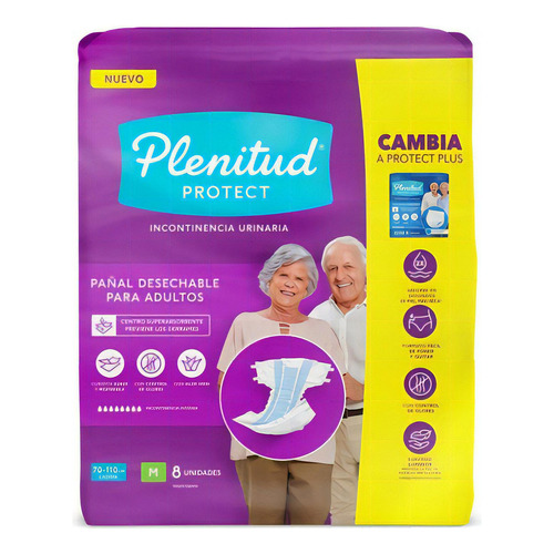 Pañales para adultos descartables Plenitud Pañal Protect M x 16 u