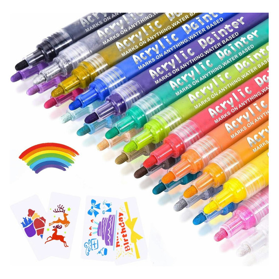 Bolígrafos De Pintura Acrílica Colores Vibrantes Marcadores