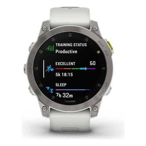 Smartwatch Garmin Zafiro Epix Gen 2 1.3" caja de  zafiro  plateada, malla  silicona y bisel  titanio