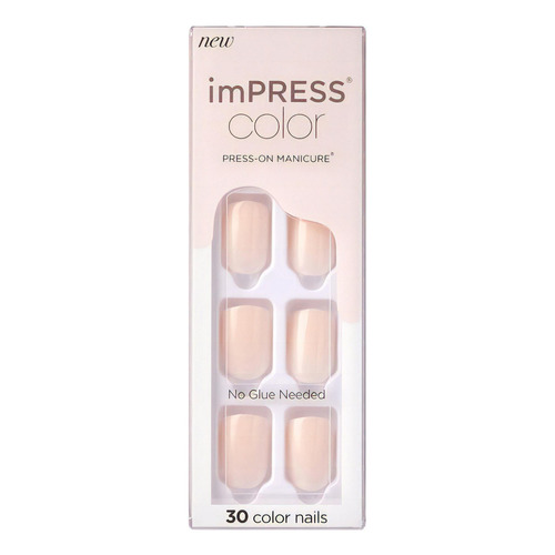 Uñas Kiss Impress Originales Instantáneas Importadas Color Diseño Point Pink