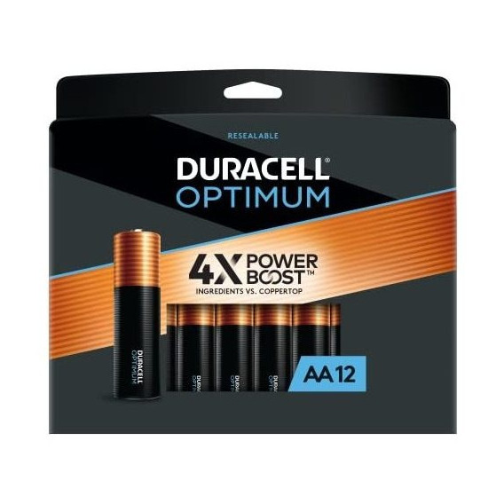 Set 12 Baterías Alcalinas Duracell Optimum Aa De Larga