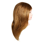 Cabeza Práctica Pelo Natural 100% Peluquería Maniquí Soporte