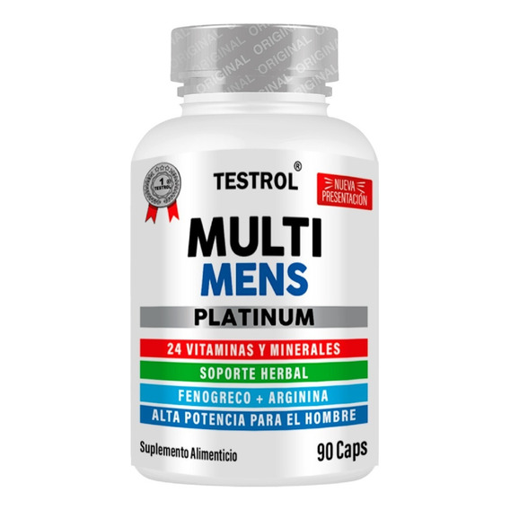 Testrol Multi Mens Platinum Vitaminas Para Hombre 24 Vitamin 90 Caps Sabor Sin sabor