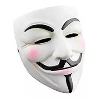 Mascara V De Vendetta Anonymous Halloween Disfraz Cosplay Color Blanco Careta