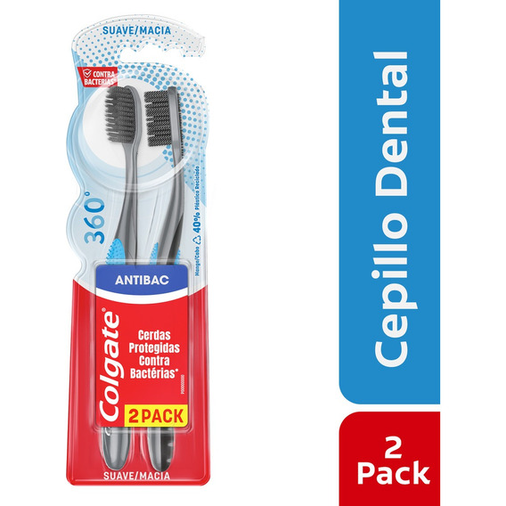 Cepillo Dental Colgate 360 Antibacterial X 2und