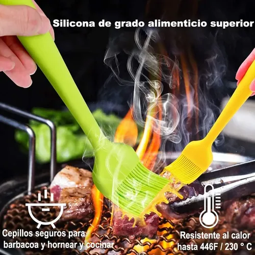 2 Cepillos De Silicona Para Cocina - Antiadherentes, Resistentes Al Calor, Azul Y Verde, Apto Lavavajillas