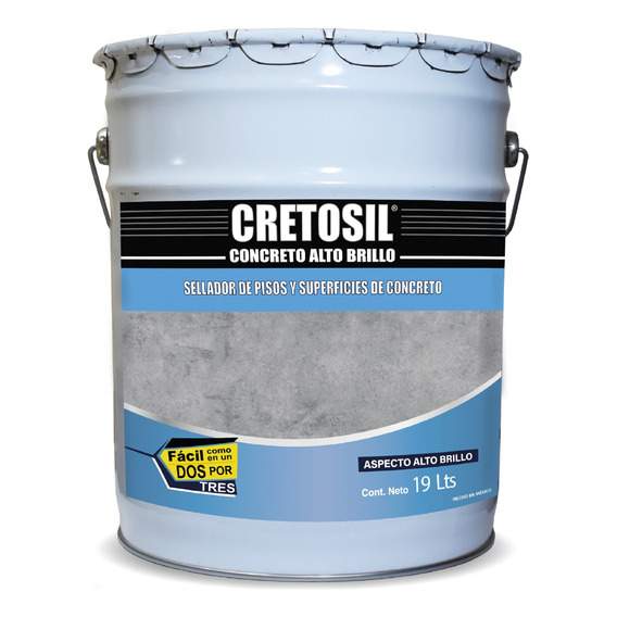 Cretosil Alto Brillo Aspecto Húmedo Sellador Concreto 19 L