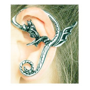 Brinco Ear Cuff De Dragão Em Metal P/orelha Furada 1 Pç Novo