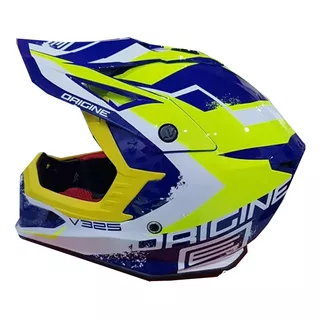 Casco Motocross Origine V325 Arrow Azul / Amarillo Gloss