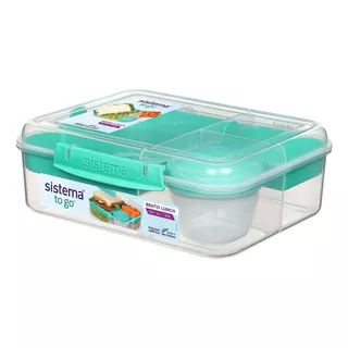 Vianda Sistema Recipiente To Go 1,6lts Bento Lunch Color Verde Claro