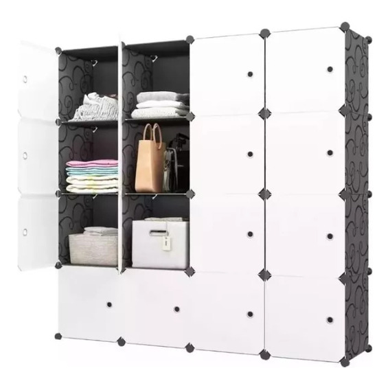Multi Organizador Con 16 Puertas Blanco Cubos Para Almacenar