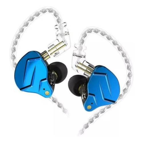 Audífonos in-ear KZ ZSN Pro X Sin micrófono colo azul