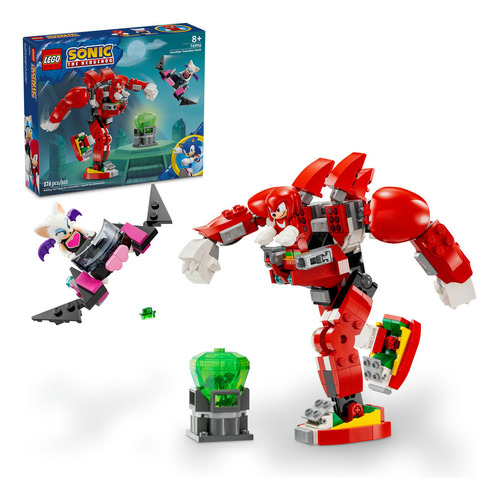 LEGO® Sonic the Hedgehog™ Robot Guardián de Knuckles juguete de construcción basado en el videojuego, figuras de personajes del videojuego con la Esmeralda Maestra, para niños y niñas de 8 años 76996