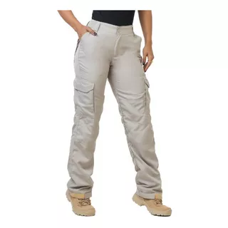 Calça De Pesca Feminina Cargo Tática Poly Rip Stop 