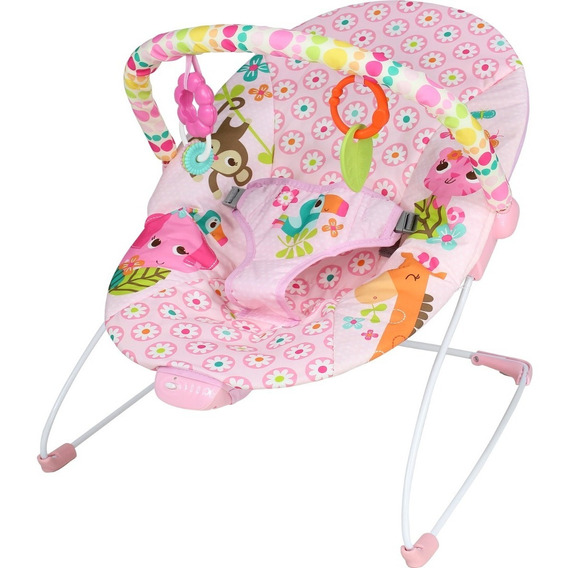 Bouncer Silla Mecedora Bebe Con Juguetes Portatil Color Rosa tucan