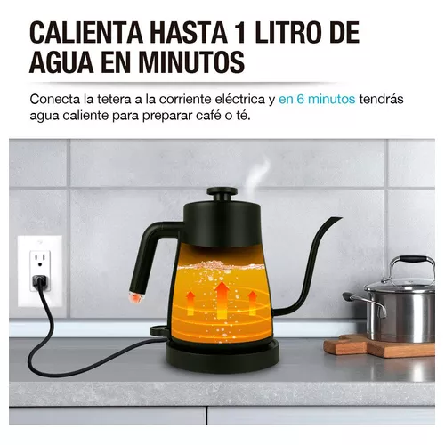 Tetera Electrica Acero Inoxidable Cuello Cisne Cafe Te 1 L