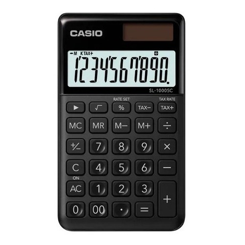 Calculadora Casio Portátil Sl-1000sc 10 Dígitos/solar Ag Of Color Negro