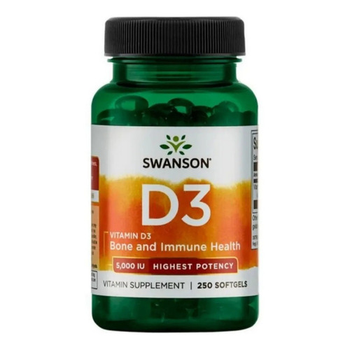 Vitamina D3 5000 UI Potencia Max 250 Softgels 