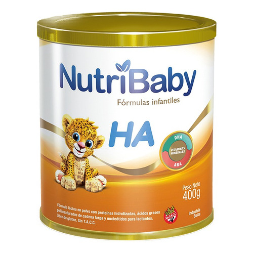 Leche de fórmula en polvo sin TACC Ethical Pharma NutriBaby H.A. en lata de 1 de 400g a partir de los 0 meses