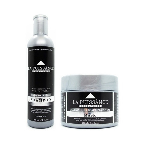 La Puissance Black Shampoo + Máscara Cabello Rubio Gris