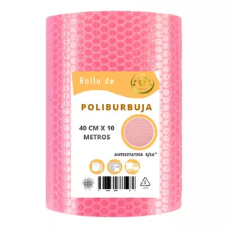 Papel Plastico Burbuja Chica Rosa Antiestatica Rollo40cmx10m