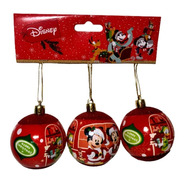 03 Bolas Enfeite Árvore Natal Turma Mickey Original Disney