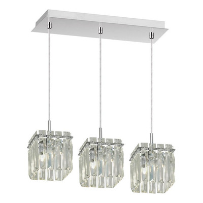 Colgante 3 Luces Capella Cristal Apto Led G9 Moderno Pal