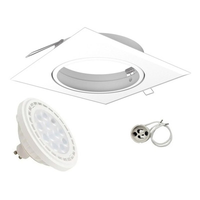 Spot Embutir Cuadrado Blanco Ar111 Con Led 15w Oferta