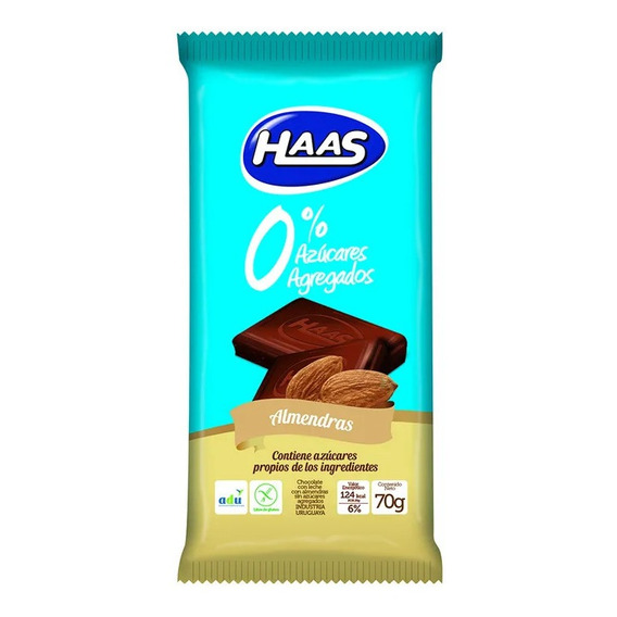 Haas Tableta 0% Azúcar C/almendras 70 G.