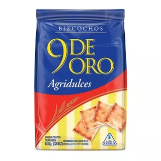 Bizcochos 9 De Oro Agridulces Caja X 32 Unidades 100g C/u