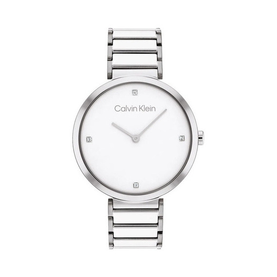 Reloj Calvin Klein Minimalistic T Bar P/mujer Acero Inox Color De La Malla Plateado Color Del Bisel Plateado Color Del Fondo Plateado