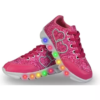 Tenis Menina Infantil Led Luzinha Sapato Feminino 