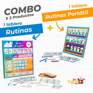 Combo Tablero De Rutinas + Tabla Portátil  De Rutinas Ms