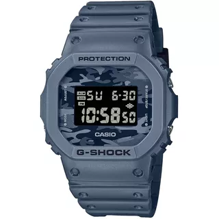 Relógio Casio G-shock Masculino Camuflado Dw-5600ca-2dr Cor Da Correia Azul Cor Do Bisel Azul