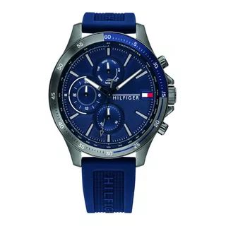 Relógio Masculino Tommy Hilfiger 1791721, Moldura Azul, Cor Azul/prata