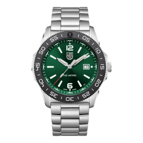 Luminox Pacific Diver Xs.3137 - Reloj Para Hombre De 1.73 Pu Color de la correa Plateado Color del bisel Acero Inoxidable Color del fondo Verde