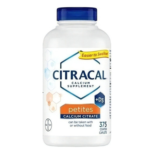 Citracal Petites Contiene 400 Mg De Calcio Y 500 Ui De Vitamina D3 Por Porción Para Ayudar A Lograr Una Salud Ósea Óptima Y Reducir El Riesgo De Osteoporosis, Contiene 375 Cápsulas.
