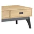 Mesa De Centro Living 2 Cajones 100% Madera Maciza Negro