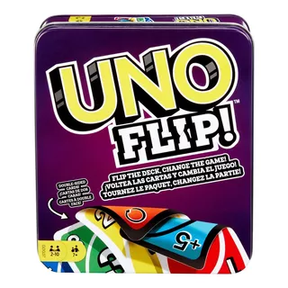 Juego De Cartas Mattel Uno Flip Tin Uno Flip En Lata