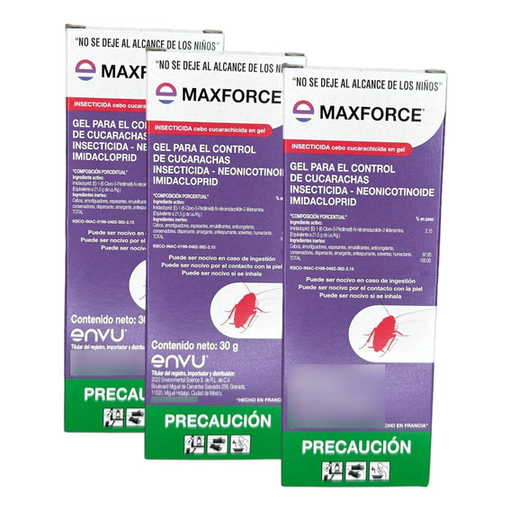 Maxforce Gel Bayer 30 Gr Mata Cucarachas 3 Pzs De 30 Gr