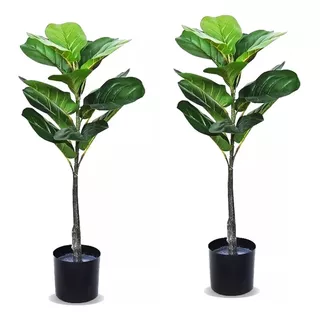 Ficus Artificial Planta Apta Exterior  74 Cm  Pack X2