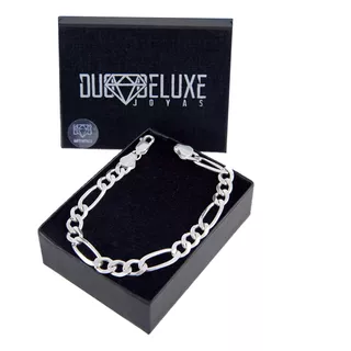 Pulsera Hombre Figaro L 7mm De Plata Ley.925 Duodeluxejoyas®