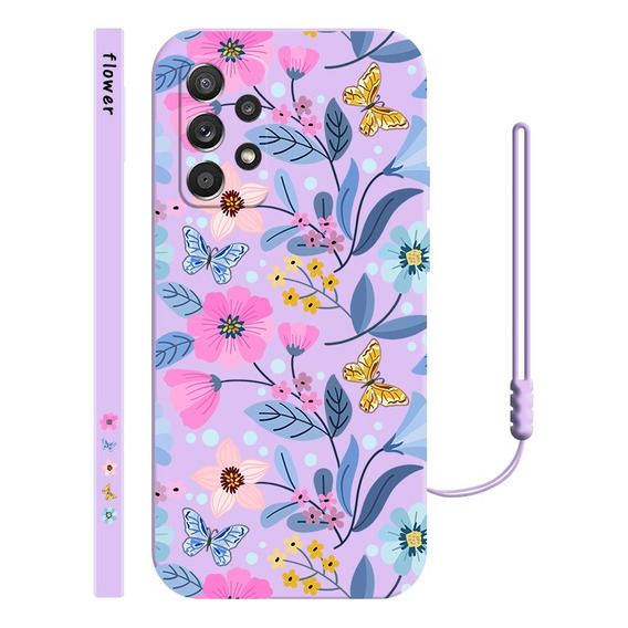 Carcasa Silicona De Flores De Colores Para Samsung + Correas