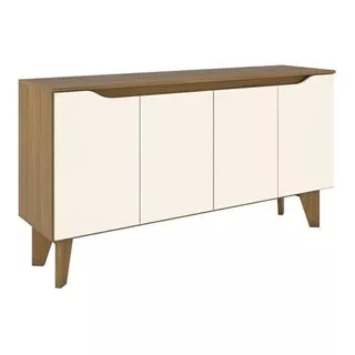 Balcão Buffet Quartzo 4 Portas Nature/off White - Henn Cor Marrom