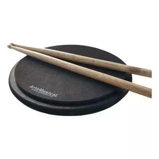 Practicador De Bateria Arte Musical 25.3 Cm + Baquetas Color Negro