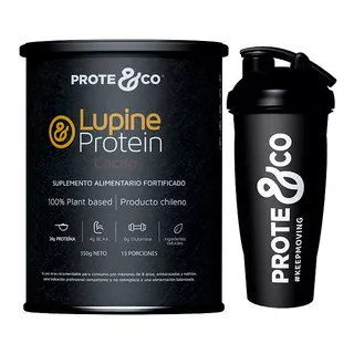 Proteína Vegana Prote&co Lupine Protein Cacao + Shaker Negro