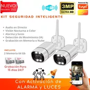 Kit 2 Cámaras Wifi Ultra Hd + Memoria-seguridad Inteligente