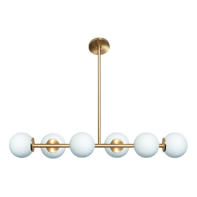 Lampara Colgante Moderno Dorado 6 Luces Best Globo Apto Led